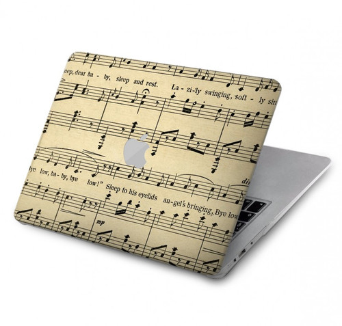 W2504 Vintage Music Sheet Hard Case Cover For MacBook Pro 14 M1,M2,M3 (2021,2023) - A2442, A2779, A2992, A2918