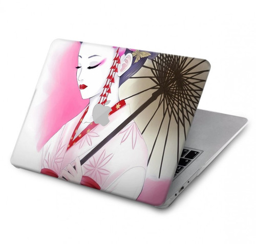 W2579 Japanese Traditional Geisha Kimono Hard Case Cover For MacBook Pro 14 M1,M2,M3 (2021,2023) - A2442, A2779, A2992, A2918