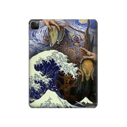 W3851 World of Art Van Gogh Hokusai Da Vinci Tablet Hard Case For iPad Pro 12.9 (2022, 2021, 2020, 2018), Air 13 (2024)