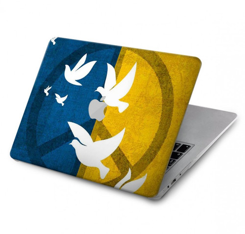 W3857 Peace Dove Ukraine Flag Hard Case Cover For MacBook Pro 14 M1,M2,M3 (2021,2023) - A2442, A2779, A2992, A2918