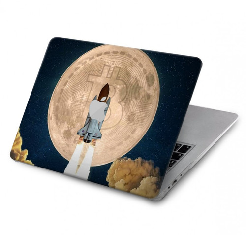 W3859 Bitcoin to the Moon Hard Case Cover For MacBook Pro 14 M1,M2,M3 (2021,2023) - A2442, A2779, A2992, A2918