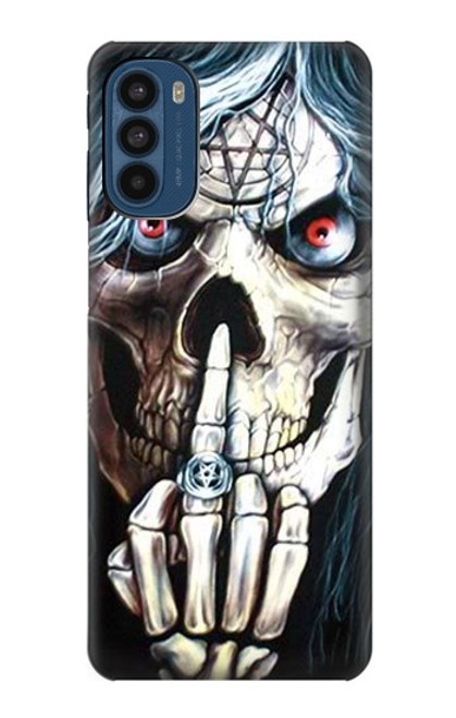 W0222 Skull Pentagram Hard Case and Leather Flip Case For Motorola Moto G41