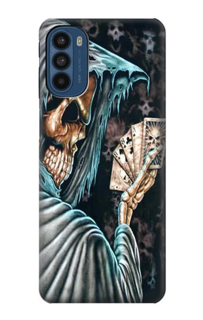 W0748 Grim Reaper Death Poker Hard Case and Leather Flip Case For Motorola Moto G41