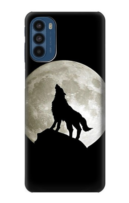 W1981 Wolf Howling at The Moon Hard Case and Leather Flip Case For Motorola Moto G41