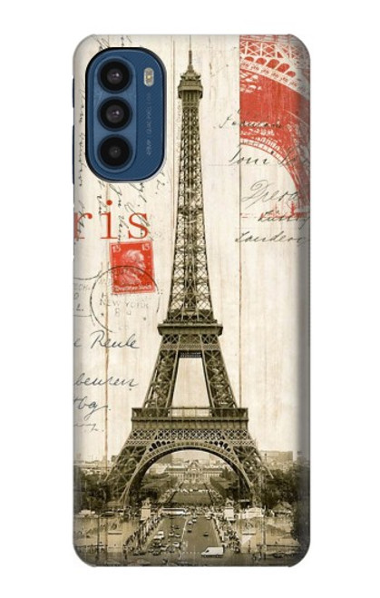 W2108 Eiffel Tower Paris Postcard Hard Case and Leather Flip Case For Motorola Moto G41