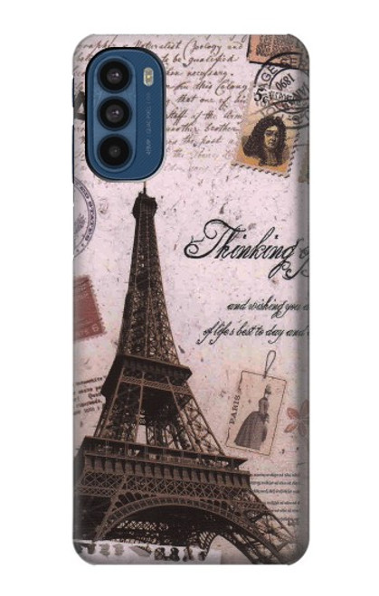 W2211 Paris Postcard Eiffel Tower Hard Case and Leather Flip Case For Motorola Moto G41