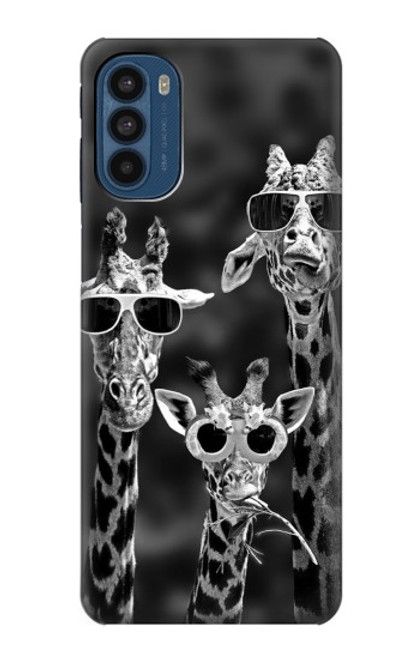 W2327 Giraffes With Sunglasses Hard Case and Leather Flip Case For Motorola Moto G41