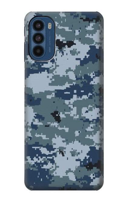 W2346 Navy Camo Camouflage Graphic Hard Case and Leather Flip Case For Motorola Moto G41