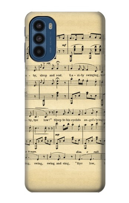 W2504 Vintage Music Sheet Hard Case and Leather Flip Case For Motorola Moto G41