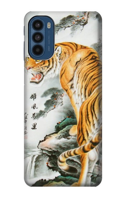 W2750 Oriental Chinese Tiger Painting Hard Case and Leather Flip Case For Motorola Moto G41