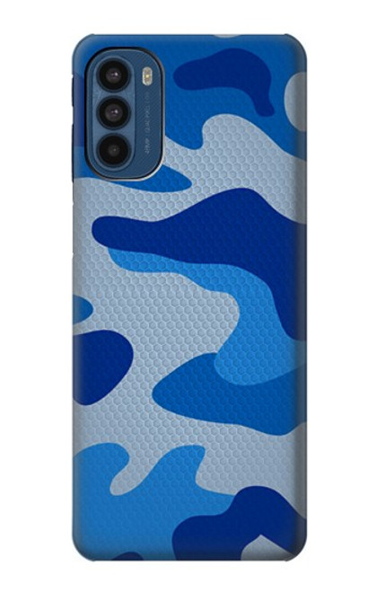 W2958 Army Blue Camo Camouflage Hard Case and Leather Flip Case For Motorola Moto G41