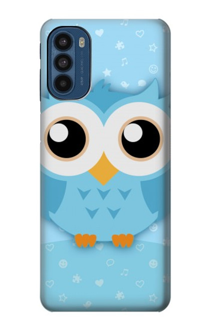 W3029 Cute Blue Owl Hard Case and Leather Flip Case For Motorola Moto G41