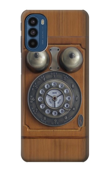 W3146 Antique Wall Retro Dial Phone Hard Case and Leather Flip Case For Motorola Moto G41