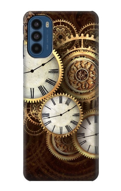 W3172 Gold Clock Live Hard Case and Leather Flip Case For Motorola Moto G41