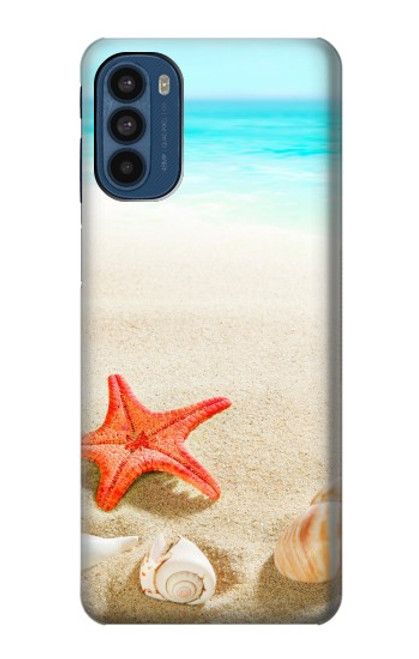 W3212 Sea Shells Starfish Beach Hard Case and Leather Flip Case For Motorola Moto G41