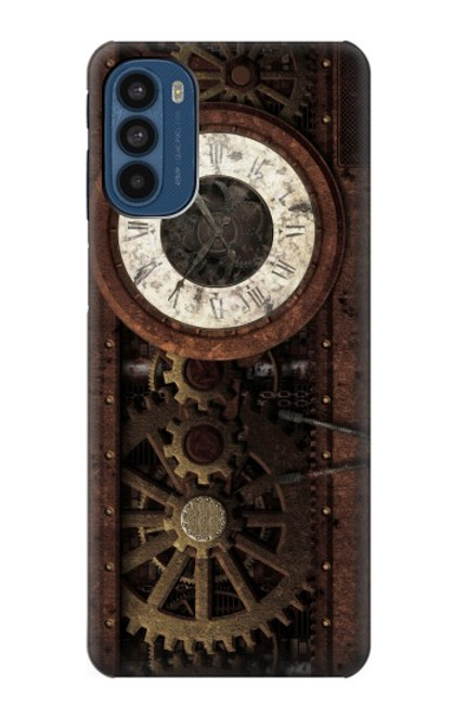 W3221 Steampunk Clock Gears Hard Case and Leather Flip Case For Motorola Moto G41