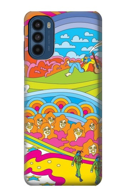 W3407 Hippie Art Hard Case and Leather Flip Case For Motorola Moto G41