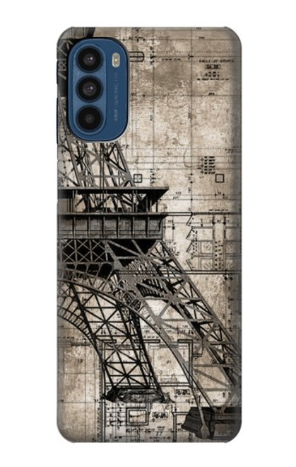 W3416 Eiffel Tower Blueprint Hard Case and Leather Flip Case For Motorola Moto G41