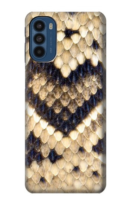 W3417 Diamond Rattle Snake Graphic Print Hard Case and Leather Flip Case For Motorola Moto G41