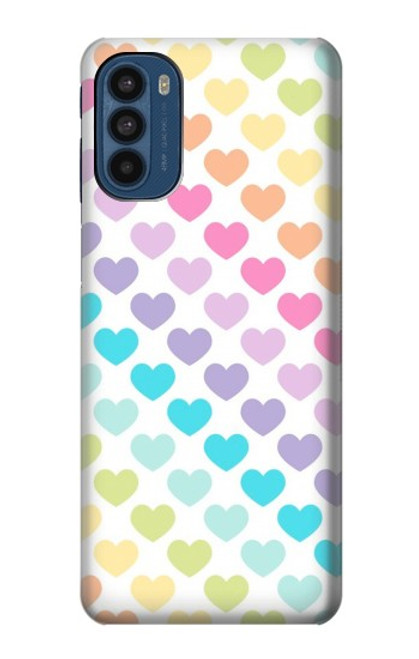 W3499 Colorful Heart Pattern Hard Case and Leather Flip Case For Motorola Moto G41