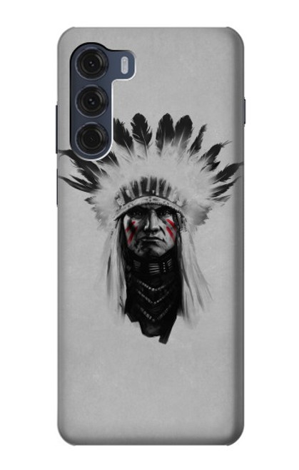 W0451 Indian Chief Hard Case and Leather Flip Case For Motorola Moto G200 5G