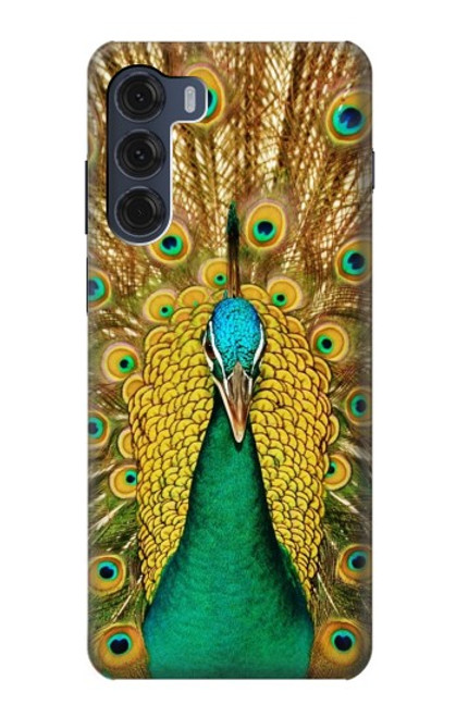 W0513 Peacock Hard Case and Leather Flip Case For Motorola Moto G200 5G