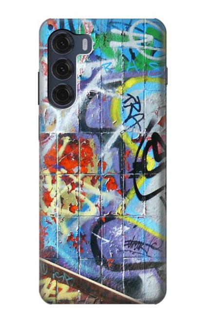 W0588 Wall Graffiti Hard Case and Leather Flip Case For Motorola Moto G200 5G