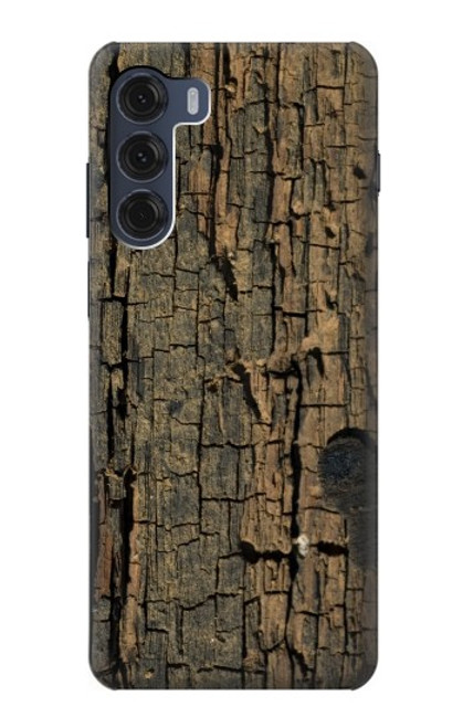 W0598 Wood Graphic Printed Hard Case and Leather Flip Case For Motorola Moto G200 5G