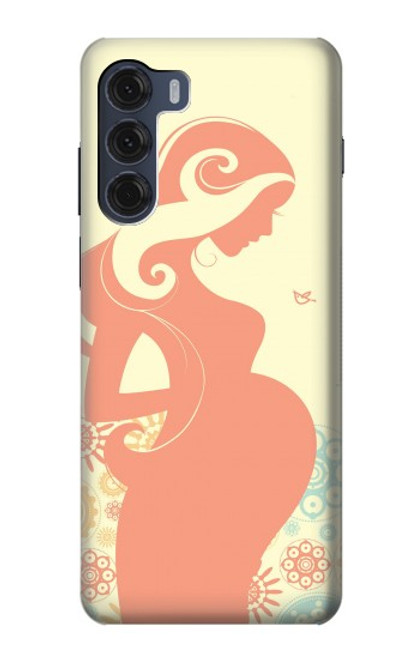 W0815 Pregnant Art Hard Case and Leather Flip Case For Motorola Moto G200 5G