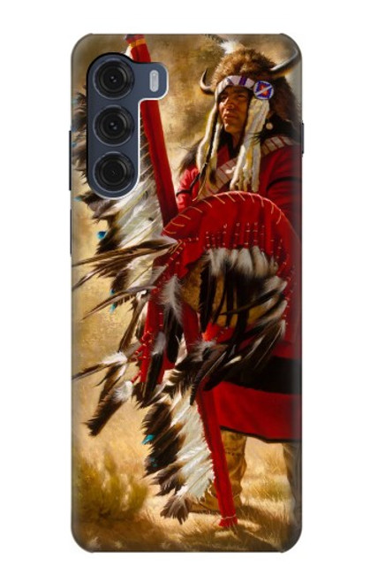 W0817 Red Indian Hard Case and Leather Flip Case For Motorola Moto G200 5G