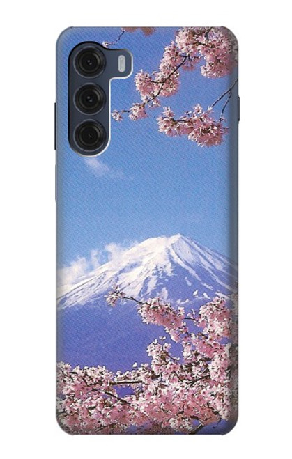 W1060 Mount Fuji Sakura Cherry Blossom Hard Case and Leather Flip Case For Motorola Moto G200 5G