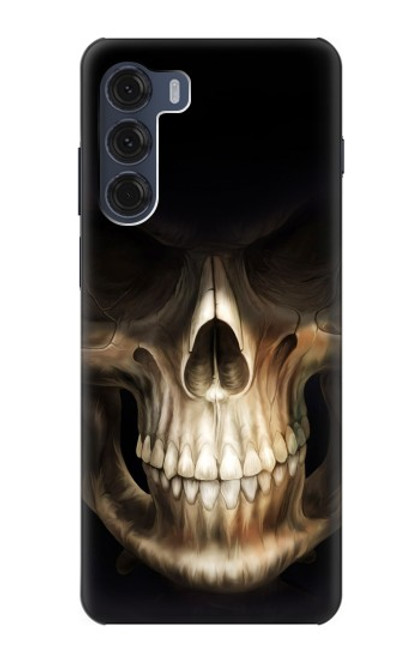 W1107 Skull Face Grim Reaper Hard Case and Leather Flip Case For Motorola Moto G200 5G