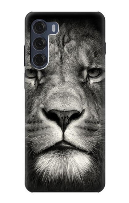 W1352 Lion Face Hard Case and Leather Flip Case For Motorola Moto G200 5G