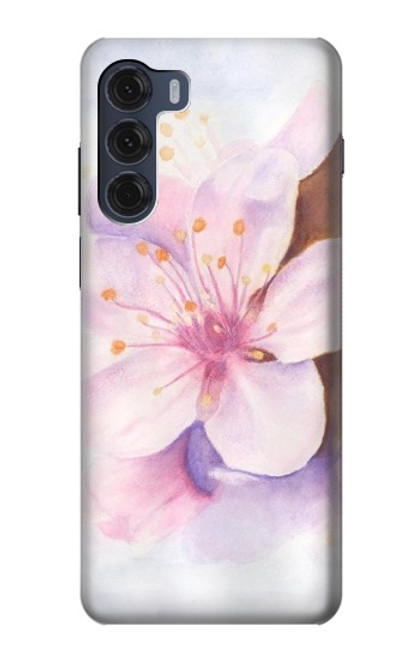 W1415 Sakura Blossom Art Hard Case and Leather Flip Case For Motorola Moto G200 5G