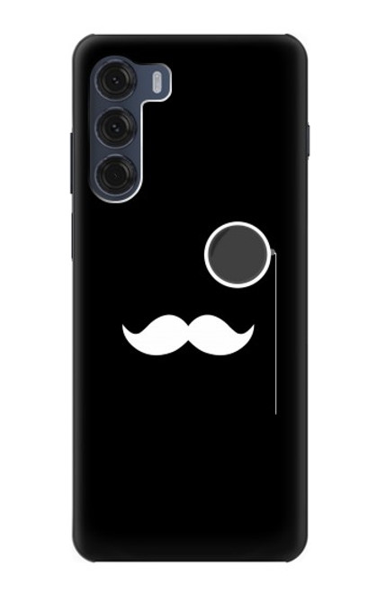 W1946 Sir Mustache Minimalism Hard Case and Leather Flip Case For Motorola Moto G200 5G