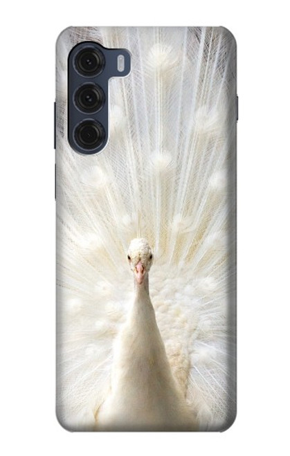 W1980 White Peacock Hard Case and Leather Flip Case For Motorola Moto G200 5G