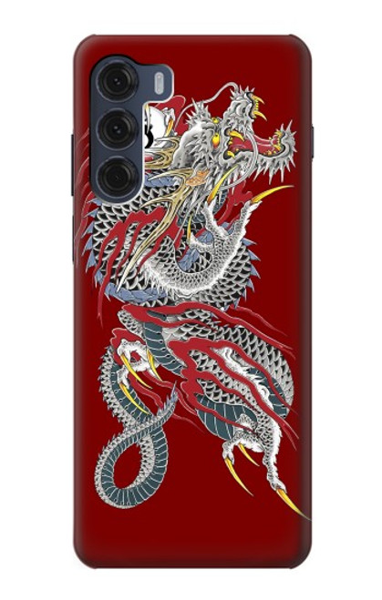 W2104 Yakuza Dragon Tattoo Hard Case and Leather Flip Case For Motorola Moto G200 5G