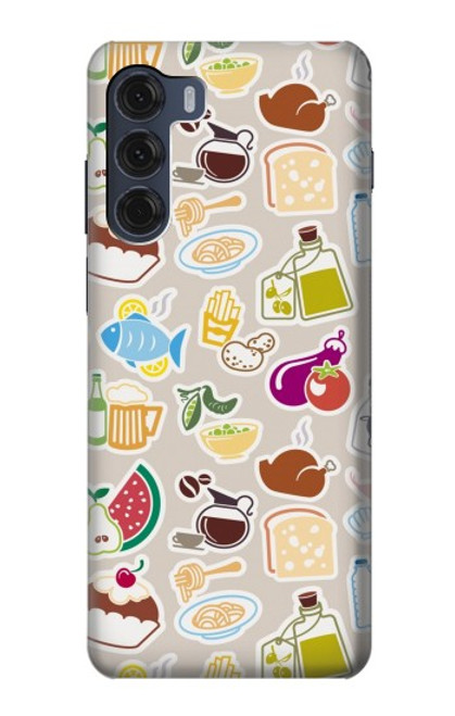 W2321 Food and Drink Seamless Hard Case and Leather Flip Case For Motorola Moto G200 5G