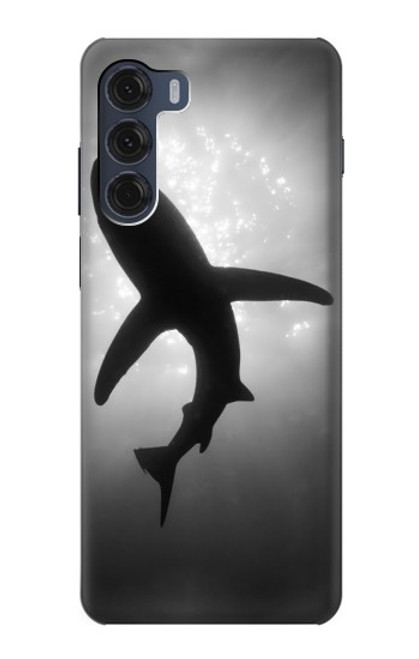 W2367 Shark Monochrome Hard Case and Leather Flip Case For Motorola Moto G200 5G