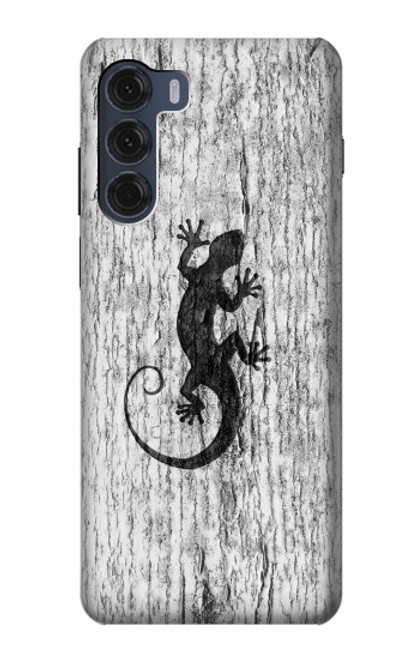 W2446 Gecko Wood Graphic Printed Hard Case and Leather Flip Case For Motorola Moto G200 5G