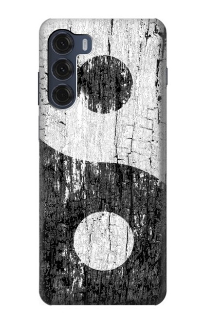 W2489 Yin Yang Wood Graphic Printed Hard Case and Leather Flip Case For Motorola Moto G200 5G