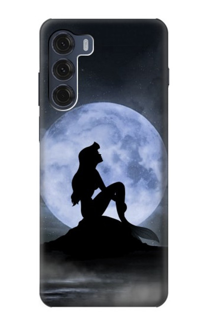 W2668 Mermaid Silhouette Moon Night Hard Case and Leather Flip Case For Motorola Moto G200 5G