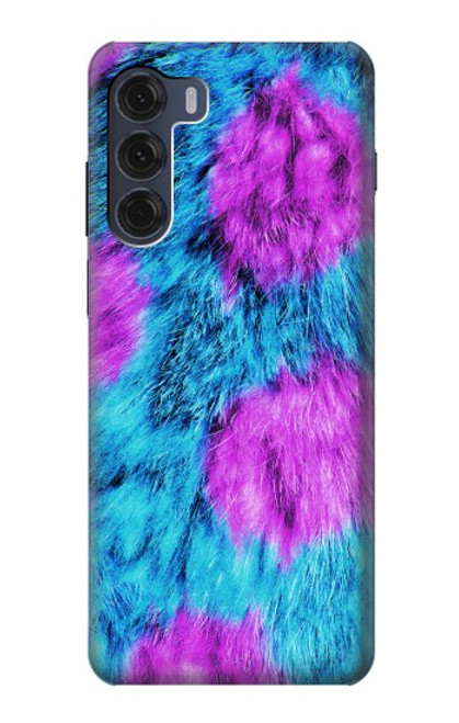 W2757 Monster Fur Skin Pattern Graphic Hard Case and Leather Flip Case For Motorola Moto G200 5G