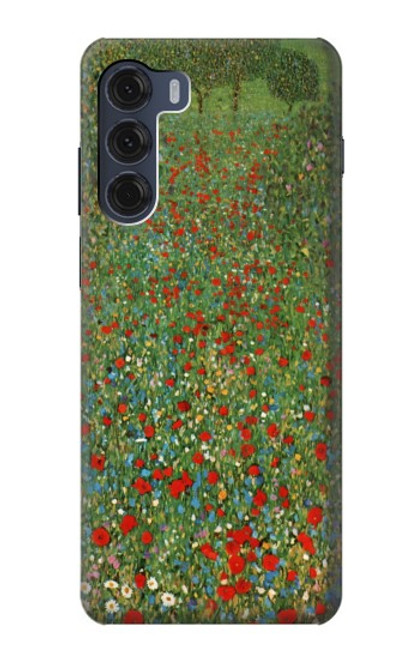 W2872 Gustav Klimt Poppy Field Hard Case and Leather Flip Case For Motorola Moto G200 5G