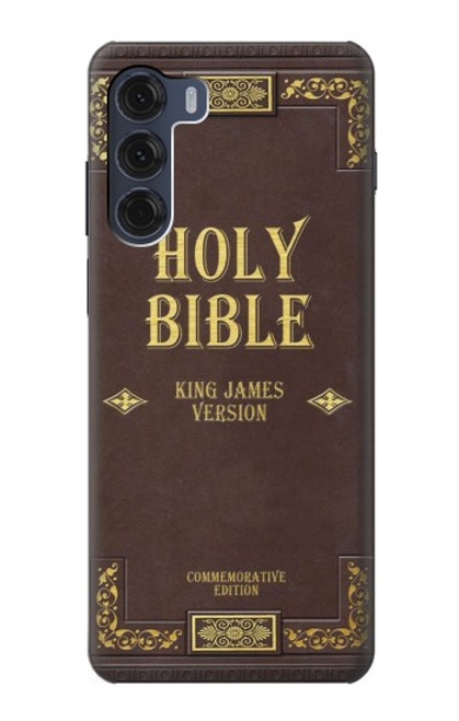 W2889 Holy Bible Cover King James Version Hard Case and Leather Flip Case For Motorola Moto G200 5G