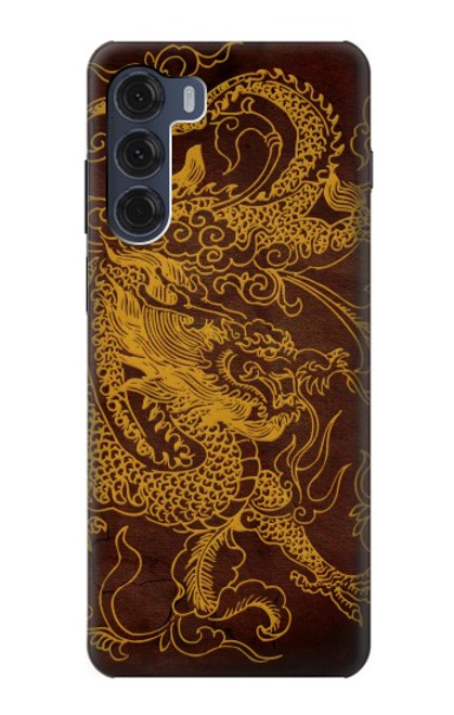 W2911 Chinese Dragon Hard Case and Leather Flip Case For Motorola Moto G200 5G