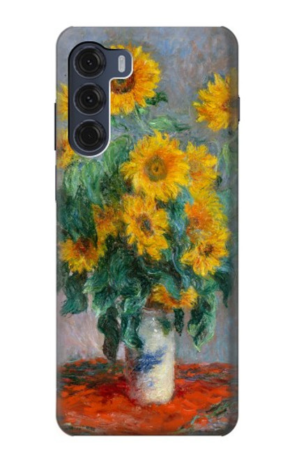 W2937 Claude Monet Bouquet of Sunflowers Hard Case and Leather Flip Case For Motorola Moto G200 5G