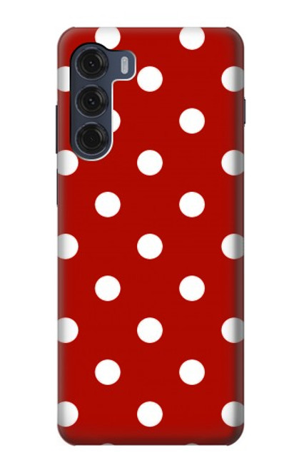 W2951 Red Polka Dots Hard Case and Leather Flip Case For Motorola Moto G200 5G