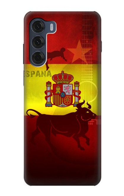 W2984 Spain Football Soccer Hard Case and Leather Flip Case For Motorola Moto G200 5G