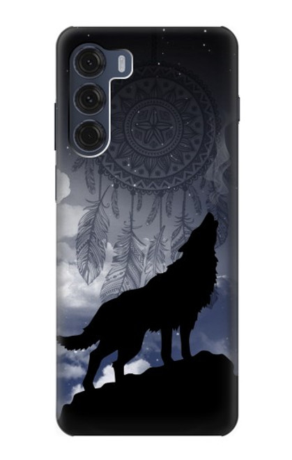 W3011 Dream Catcher Wolf Howling Hard Case and Leather Flip Case For Motorola Moto G200 5G
